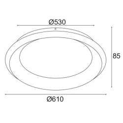 Φωτιστικό οροφής LED DIANA​ 48W θερμό λευκό φως 3000k 4610lm D61xh8,5cm μαύρο μεταλλικό