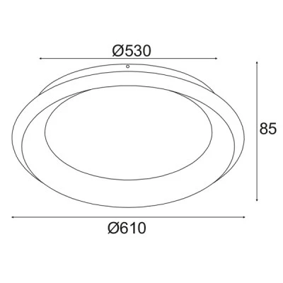 Φωτιστικό οροφής LED DIANA​ 48W θερμό λευκό φως 3000k 4610lm D61xh8,5cm μαύρο μεταλλικό