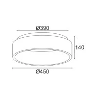 Led πλαφονιέρα οροφής 34W θερμό φως 3000k 1700lm λευκό μεταλλικό D45xH14cm IP20