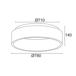Φωτιστικό οροφής LED APOLLO 80W θερμό λευκό φως 3000k 4100lm D78xh14cm λευκό μεταλλικό