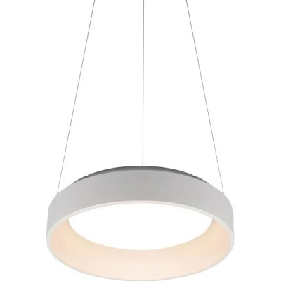 Κρεμαστό LED φωτιστικό APOLLO 34W 3000k θερμό λευκό φως 1700lm λευκό μεταλλικό D45xh120cm