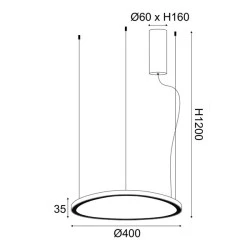 Φωτιστικό κρεμαστό HARMONY LED 36W θερμό φως 3000k 2700lm χρυσό αλουμίνιο IP20 D42xH120cm