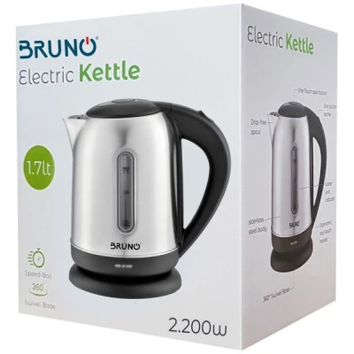 Ηλεκτρικός βραστήρας BRUNO BRN-0029 2200W 1.7t με αφαιρούμενο και πλενόμενο φίλτρο και βάση 360°