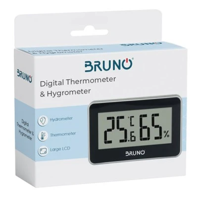 Ψηφιακό θερμόμετρο & υγρασιόμετρο BRUNO BRN-0081 °C & °F με μεγάλη ευανάγνωστη οθόνη