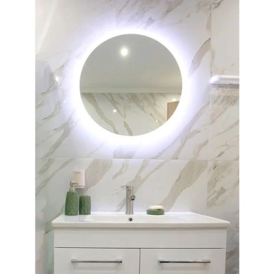 Καθρέφτης μπάνιου LED BRUNO στρόγγυλος  24W  Φ70cm  με ένδειξη ώρας & θερμοκρασίας στεγανό IP67 