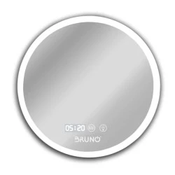 Καθρέφτης μπάνιου LED BRUNO στρόγγυλος  24W  Φ70cm  με ένδειξη ώρας & θερμοκρασίας στεγανό IP67 