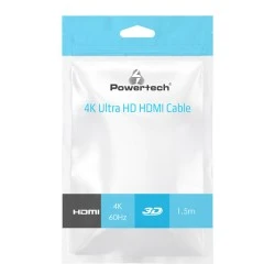 Καλώδιο POWERTECH CAB-H141 HDMI 2.0 ethernet 4K 3D 30AWG copper 1.5m