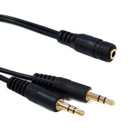 Καλώδιο POWERTECH CAB-J028 3.5mm θηλυκό σε 2x 3.5mm αρσενικό 0.20m