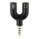 Splitter POWERTECH CAB-J043 3.5mm 4pin αρσενικό σε 2x 3.5mm 4pin θηλυκό