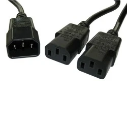 Καλώδιο τροφοδοσίας POWERTECH CAB-P008 F/2xM (3pin) μήκους 1.5m