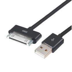 Καλώδιο 1m USB 2.0 σε IPAD & I PHONE 4/4S POWERTECH μαύρο χρώμα για μεταφορά αρχείων & φόρτιση