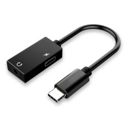 Αντάπτορας POWERTECH CAB-UC053 USB-C σε USB-C & 3.5mm 0.11m