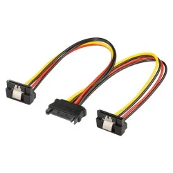 Καλώδιο POWERTECH CAB-W040 SATA 15pin αρσενικό σε 2x 15pin θηλυκό 90°