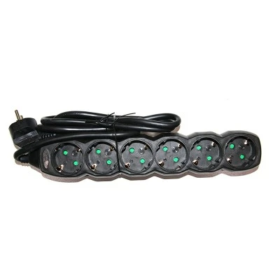 Πολύπριζο 6 θέσεων σούκο 3x1.5mm² μαύρο χρώμα με καλώδιο 1.5m Πολύπριζο 6 θέσεων σούκο 3x1.5mm² μαύρο χρώμα με καλώδιο 1.5m