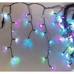 100 χριστουγεννιάτικα mini led RGB φως σε γιρλάντα επεκτεινόμενη & πράσινο καλώδιο IP44 (χωρίς καλώδιο τροφοδοσίας)
