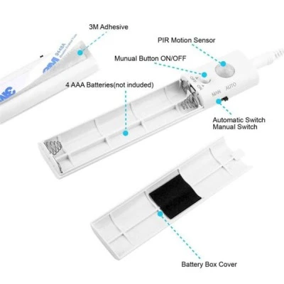 Led ταινία 1m 4000K ενδιάμεσο λευκό φως IP65 κοπή ανά 3.33cm με ανιχνευτή κίνησης