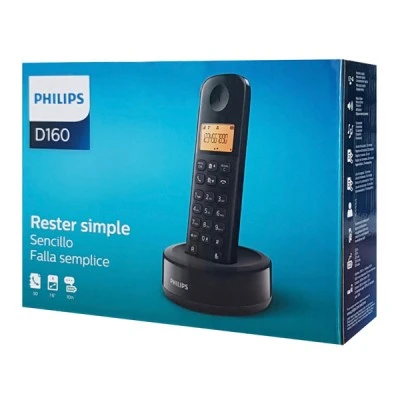 Ασύρματο τηλέφωνο PHILIPS D1601B/34 με ελληνικό μενού και κλείδωμα πληκτρολογίου Ασύρματο τηλέφωνο PHILIPS D1601B/34 με ελληνικό μενού και κλείδωμα πληκτρολογίου