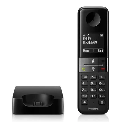 Ασύρματο τηλέφωνο PHILIPS D4701B/34 με ελληνικό μενού & ένδειξη ημερομηνίας/ώρας