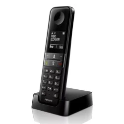 Ασύρματο τηλέφωνο PHILIPS D4701B/34 με ελληνικό μενού & ένδειξη ημερομηνίας/ώρας