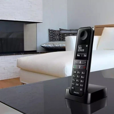 Ασύρματο τηλέφωνο PHILIPS D4701B/34 με ελληνικό μενού & ένδειξη ημερομηνίας/ώρας