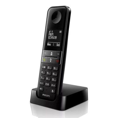 Ασύρματο τηλέφωνο PHILIPS D4701B/34 με ελληνικό μενού & ένδειξη ημερομηνίας/ώρας