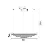 Φωτιστικό οροφής Michelle μονόφωτο Led 18W θερμό φως 3000k 1960Lm 40x85xH110cm μαύρο μεταλλικό