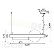 Κρεμαστό φωτιστικό LED 20W θερμό φως 3000k 2150Lm μαύρο μεταλλικό και ακρυλικό Κρεμαστό φωτιστικό LED 20W θερμό φως 3000k 2150Lm μαύρο μεταλλικό και ακρυλικό