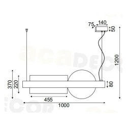 Κρεμαστό φωτιστικό LED 20W θερμό φως 3000k 2150Lm μαύρο μεταλλικό και ακρυλικό