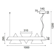 Κρεμαστό φωτιστικό LED 18W θερμό φως 3000k 1960Lm μαύρο μεταλλικό και ακρυλικό 7,5x100xH120cm Κρεμαστό φωτιστικό LED 18W θερμό φως 3000k 1960Lm μαύρο μεταλλικό και ακρυλικό 7,5x100xH120cm