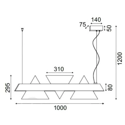 Κρεμαστό φωτιστικό LED 18W θερμό φως 3000k 1960Lm μαύρο μεταλλικό και ακρυλικό 7,5x100xH120cm Κρεμαστό φωτιστικό LED 18W θερμό φως 3000k 1960Lm μαύρο μεταλλικό και ακρυλικό 7,5x100xH120cm