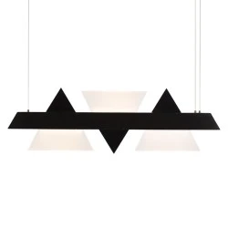 Κρεμαστό φωτιστικό LED 18W θερμό φως 3000k 1960Lm μαύρο μεταλλικό και ακρυλικό 7,5x100xH120cm
