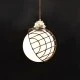 Κρεμαστό διακοσμητικό φωτιστικό 1ΧΕ27 D33xh120cm Rattan γυάλινο σε λευκό χρώμα