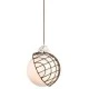 Κρεμαστό διακοσμητικό φωτιστικό 1ΧΕ27 D33xh120cm Rattan γυάλινο σε λευκό χρώμα