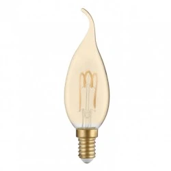 Λάμπα led Filament κεράκι με μύτη μελί Ε14 3W 230V 2700k θερμό λευκό φως 200lm 30000h