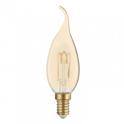 Λάμπα led Filament κεράκι με μύτη μελί Ε14 3W 230V 2700k θερμό λευκό φως 200lm 30000h