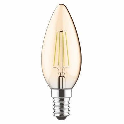 Λάμπα led filament κεράκι  Ε14 5W 230V 2700k θερμό λευκό φως 400lm με δυνατότητα ρύθμισης της έντασης φωτός & μελί κάλυμμα