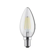 Λάμπα led filament κεράκι Ε14 5W 230V 2700k θερμό λευκό φως 440lm με δυνατότητα ρύθμισης της έντασης φωτός & διάφανο κάλυμμα
