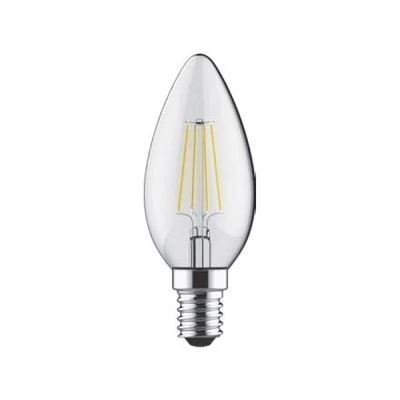 Λάμπα led filament κεράκι Ε14 5W 230V 2700k θερμό λευκό φως 440lm με δυνατότητα ρύθμισης της έντασης φωτός & διάφανο κάλυμμα