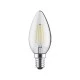 Λάμπα led filament κεράκι Ε14 5W 230V 2700k θερμό λευκό φως 440lm με δυνατότητα ρύθμισης της έντασης φωτός & διάφανο κάλυμμα