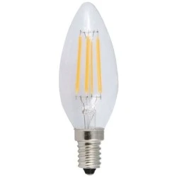 Λάμπα Led Filament κεράκι E14 6W ενδιάμεσο φως 4000k 230V AC 560lm δέσμης 360° ντιμαριζόμενη