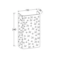 Απλίκα τοίχου γυάλινη ορθογώνια 130x240mm με αμμοβολή μονόφωτη για λάμπα με ντουί Ε27