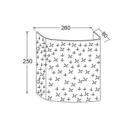 Απλίκα τοίχου γυάλινη ορθογώνια 260x250mm με αμμοβολή για 2 λάμπες με ντουί Ε27