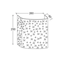 Απλίκα τοίχου γυάλινη ορθογώνια 260x250mm με αμμοβολή για 2 λάμπες με ντουί Ε27