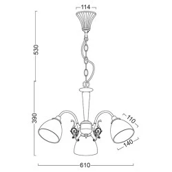 Φωτιστικό κρεμαστό τρίφωτο πατίνα με λευκό γυαλί αμμοβολής χρυσές λεπτομέρειες & ντουί E14