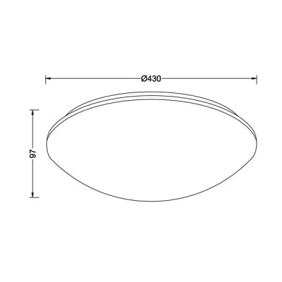 Φωτιστικό οροφής Φ430mm από λευκό plexiglass για 3 λάμπες με ντουί Ε27
