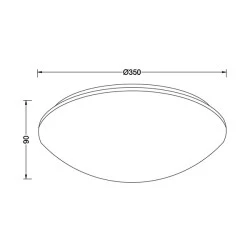 Φωτιστικό οροφής Φ350mm από λευκό plexiglass για 2 λάμπες με ντουί Ε27