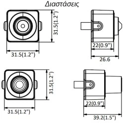 Κρυφή δικτυακή μικροσκοπική κάμερα pinhole 2MP Hikvision DS-2CD2D21G0-D/NF3.7 κατάλληλη για ATMs
