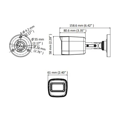 Αναλογική κάμερα Bullet HD DS-2CE16U7T-ITF 2.8mm 4in1 με υπέρυθρο φωτισμό Smart IR ως 30m Αναλογική κάμερα Bullet HD DS-2CE16U7T-ITF 2.8mm 4in1 με υπέρυθρο φωτισμό Smart IR ως 30m