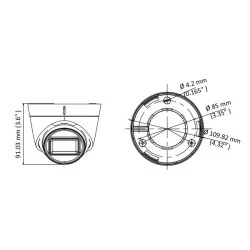 Αναλογική κάμερα Dome HD DS-2CE78U7T-IT3F 2.8mm 4in1 με υπέρυθρο φωτισμό Smart IR ως 60m
