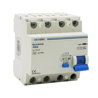 Διακόπτης διαρροής RCCB τετραπολική 4P 40A 400V AC 30mA Διακόπτης διαρροής RCCB τετραπολική 4P 40A 400V AC 30mA